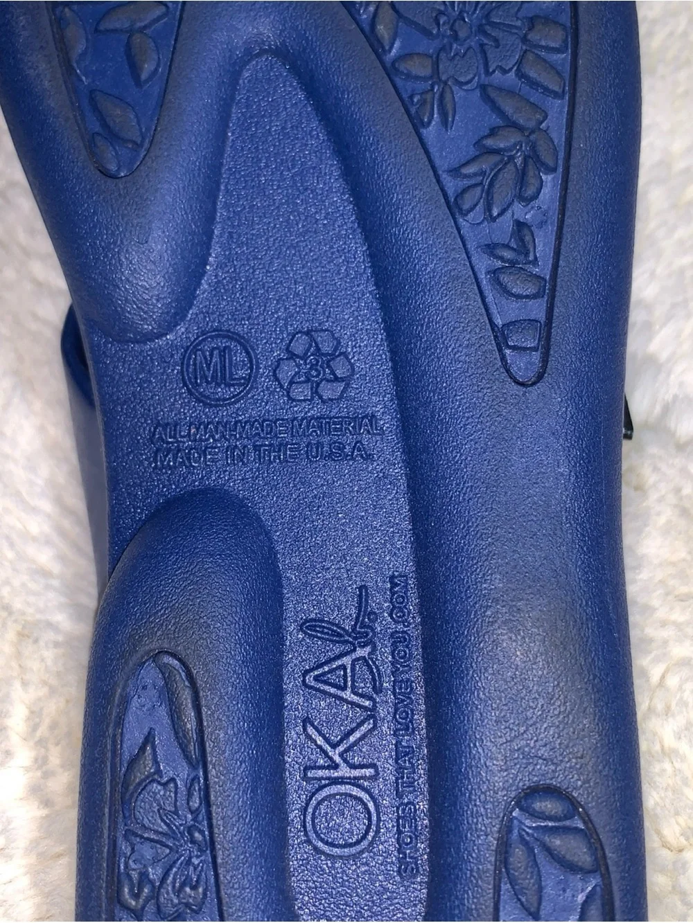 OKA b. Navy Flip Flops with Mint and Aqua Beaded Accents